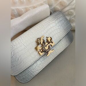 NEW Tory Burch Eleanor Croc Embossed Rectanglar Bag $798